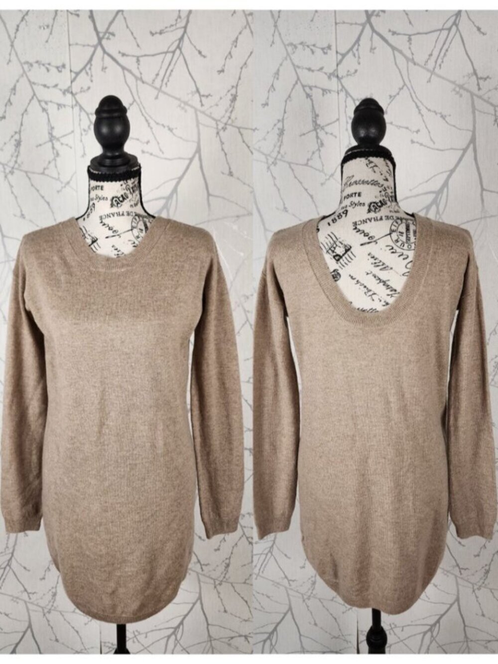 T. Babaton 80% Merino Wool 20% Cashmere Scoop Back Sweater Dress